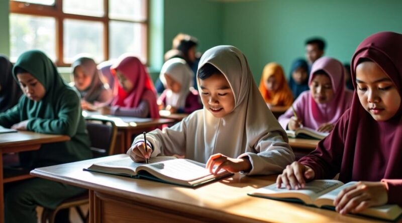 Siswa belajar menghafal Al-Quran di Bandung.