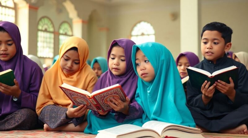 Siswa sedang belajar di Pondok Pesantren Tahfidz.